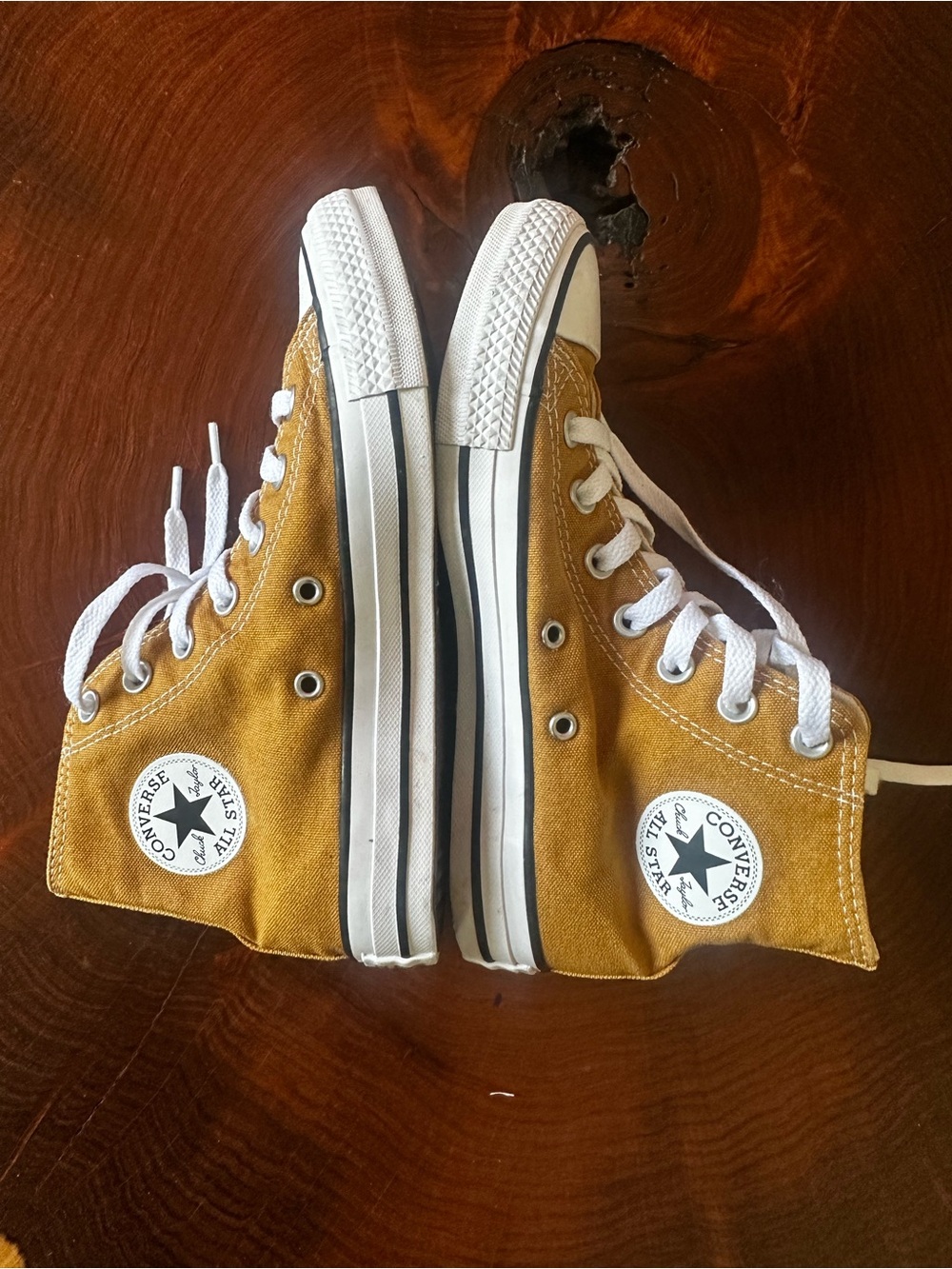 Converse High Top Sneakers in Mustard